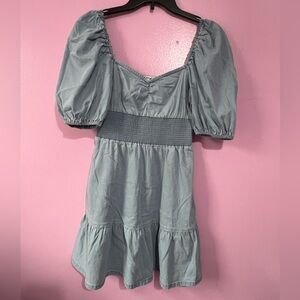 Bar III Light Blue Gathered Dress